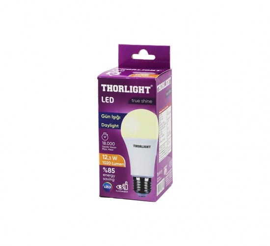 THORLIGHT A-60 12B ( 12.3W ) E27 GÜNIŞIK LED AMPUL*10X6