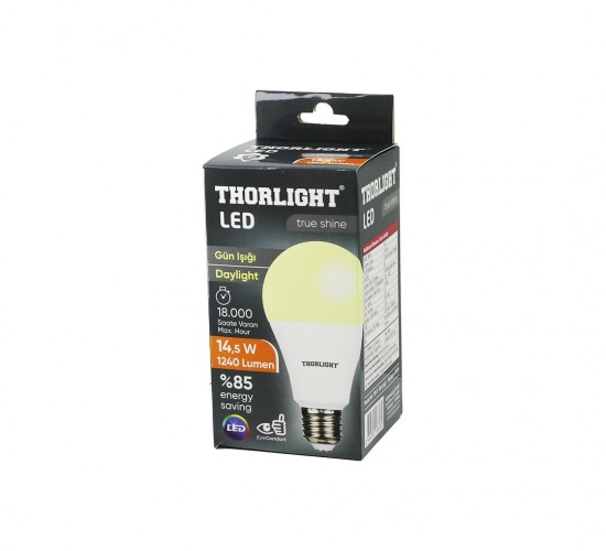 THORLIGHT A-70 12B ( 14.5W ) E27 GÜNIŞIK LED AMPUL*10X6