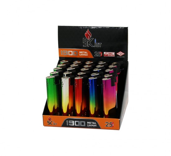 KOKO BK JET-1900 ( METAL & RENKLİ ) ( UZUN ) MANYETÖLLÜ METAL CEP ÇAKMAK ( MANYETOLU ) ( DOLDUR KULLAN ) ( GÖKKUŞAĞI - ÇİFT RENK )*25X20