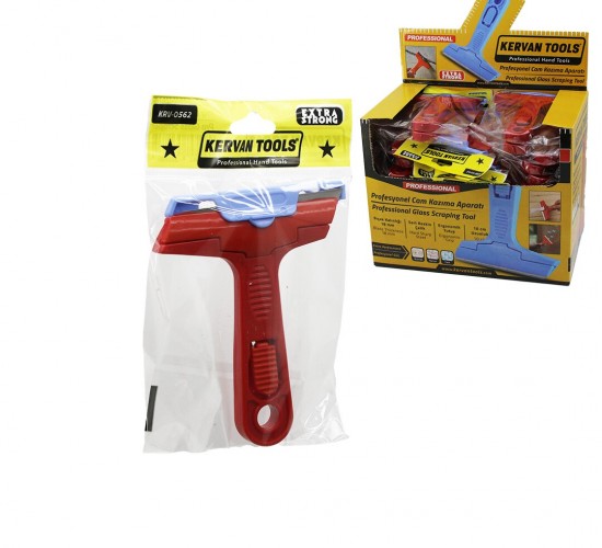 KERVAN TOOLS KRV-0562 ( PROFESYONEL & OYNAR BAŞLI ) CAM KAZIMA & BUZ KAZIYICI BIÇAK (PLASTİK SAP )*40X12