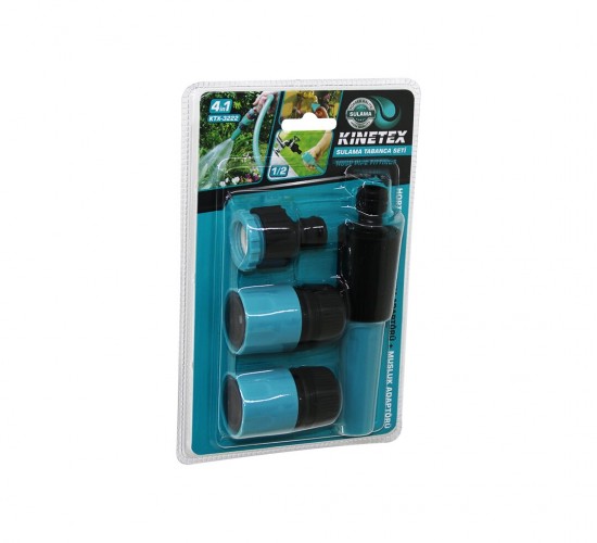 KINETEX KTX-3222 ( 4IN1 & 1/2 ) SULAMA TABANCA BAĞLANTI APARATI SETİ ( HORTUM LENS & HORTUM - MUSLUK ADAPTÖR )*120