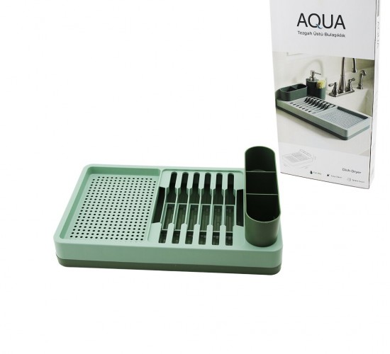 AQUA OM-0848 ( YEŞİL ) TEZGAH ÜSTÜ BULAŞIKLIK ( TABAKLIK & KAŞIKLIK ) ( 26X42X12CM )*6=K