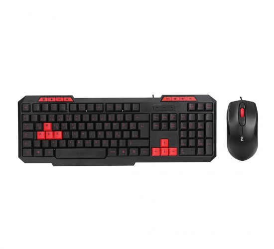 EVEREST KM-6825 ( USB KABLOLU ) KLAVYE & MOUSE  SET ( KIRMIZI TUŞLU ) ( Q KLAVYE ) ( 1600DPI MOUSE )*20