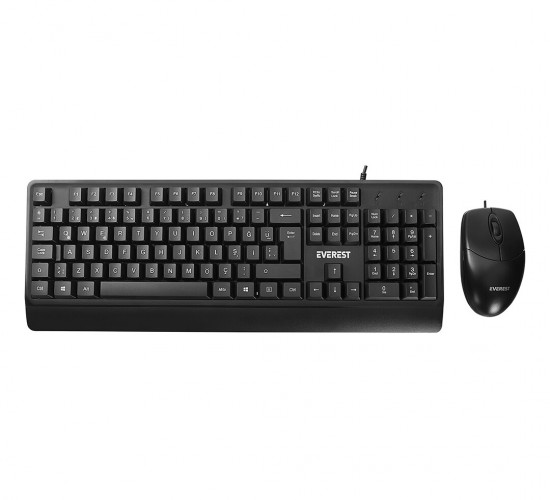 EVEREST KM-619 ( USB KABLOLU ) KLAVYE & MOUSE ( SET ) ( Q KLAVYE ) ( 3D & 1200DPI MOUSE )*20