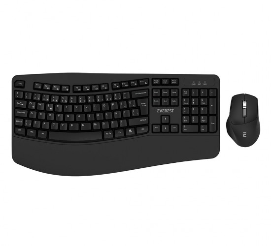 EVEREST KM-35 ( KABLOSUZ ) KLAVYE & MOUSE SETİ ( MULTİMEDİA & ERGOMİK BİLEK DESTEK ) ( Q KALVYE )*10