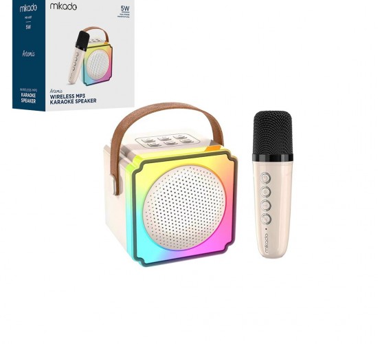 MİKADO ARTEMİS MD-61BT KARAOKE ( MİKROFONLU ) WİRELESS HOPARLÖR & SPEAKER ( IŞIKLI ) ( USB ŞARJLI ) ( BT & TF CARD & AUX ) 5W*40
