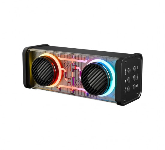 MİKADO MD-56BT ( SİYAH ) KABLOSUZ HOPARLÖR & SPEAKER TAŞINABİLİR MP3 ( IŞIKLI ) ( USB ŞARJLI ) ( BT & AUX & TES ) ( 10 MT MENZİL ) 1200mAH PİL & 10W*20