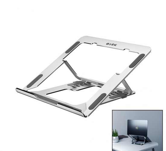 S-LİNK VERTEX SL-AL11 ( GÜMÜŞ ) ( 6 AÇILI ) KATLANABİLİR LAPTOP STAND ALÜMİNYUM *20