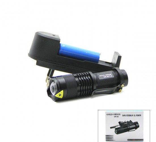 GOLD ORION OR-82 ( 2IN1 & KÜÇÜK ) ( ZOOMLU EL FENERİ & COB LED ) ( METAL KASA ) ( 9CM )*100