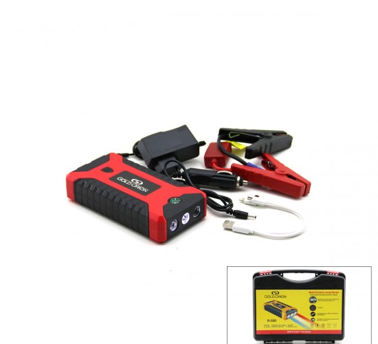 GOLD ORION R-500 ÇOK FONKSİYONLU ATO & ARAÇ TAKVİYE SET TAŞINABİLİR ( 4 USB ÇIKIŞLI ) ( POWERBANK ÖZELLİK & FENER & COB & PUSULA ) 98000mAH*10