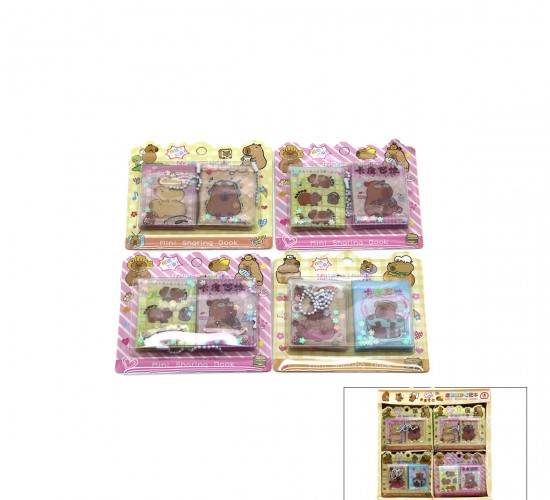 BXM-A01 (2PCS) (SULU KAPAK) (MİNİ NOT DEFTERİ=24 YAPRAK=12-SAYFA NOT & 12-SAYFA STİCKER) (4X5CM)*16X40