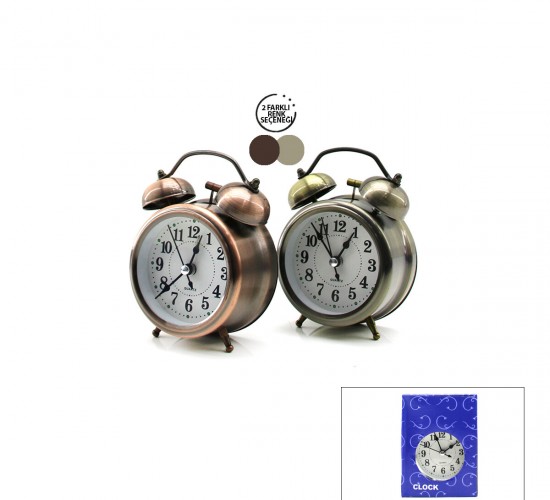 TWIN BELL ALARM CLOCK BGC-7 YUVARLAK MASA ÇALAR SAAT ( METAL KASA ESKİTME ) ( PİLLİ & IŞIKLI ) ( ÇAP: 8.CM )*100