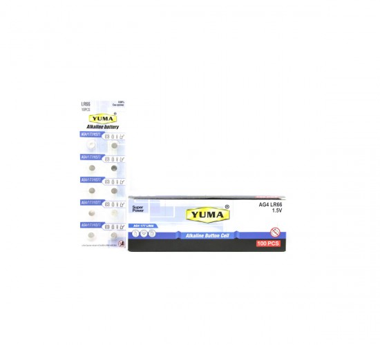 YUMA YM-9AG4 ( AG4 ) ( LR-66 ) ( DÜĞME PİL ) ( ALKALİN ) ( 1.5V ) ( 10LU KART )*200