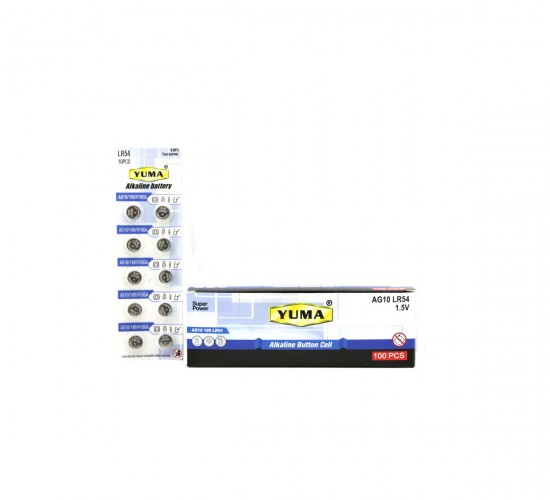 YUMA YM-9AG10 ( AG10 ) ( LR-54 ) ( DÜĞME PİL ) ( ALKALİN ) ( 1.5V ) ( 10LU KART )*200