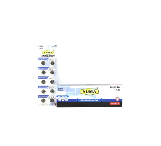 YUMA YM-9AG13 ( AG13 ) ( LR-44 ) ( DÜĞME PİL ) ( ALKALİN ) ( 1.5V ) ( 10LU KART )*200