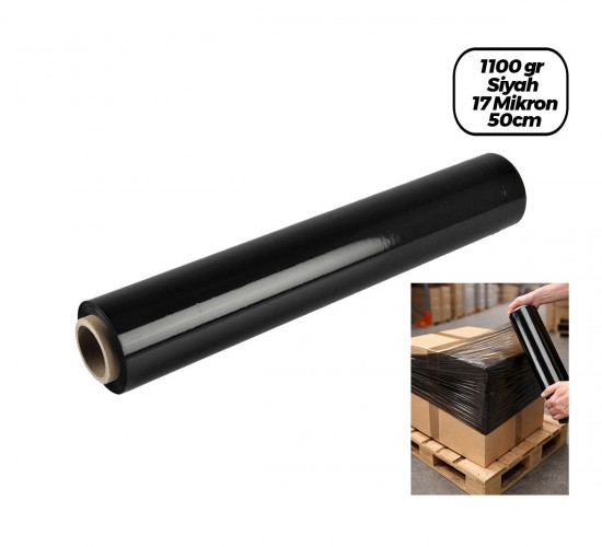 POWER ( BRÜT:1100GR = NET STREÇ :600GR ) ( SİYAH ) ( KOLİ & PALET ) STREÇ FİLM 17 MİKRON ( 50CM )*6=K
