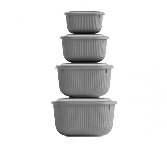 DÜNYA-30910-999 ( KARE ) ( 4PCS= 600-1100-1800-3000ML ) SIZDIRMAZ SAKLAMA KABI & KUTUSU SET (RENKLİ & ŞEFFAF PLS.KAP)*12=K