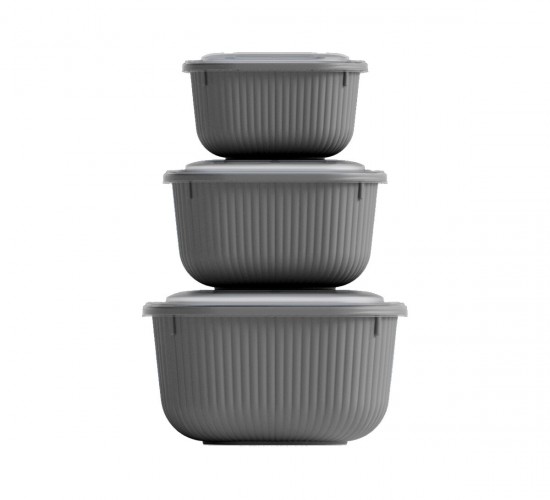 DÜNYA-30907-999 ( KARE ) ( 3PCS= 600-1100-1800ML ) SIZDIRMAZ SAKLAMA KABI & KUTUSU SET (RENKLİ & ŞEFFAF PLS.KAP)*12=K