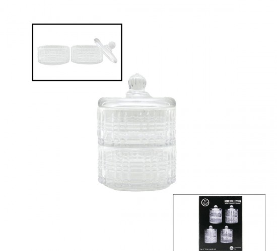 HOME COLLECTION SDG1009B CHESTER ( 2 KATLI ) CAM KAPAKLI ŞEKERLİK & LOKUMLUK*12=K