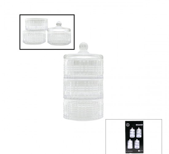 HOME COLLECTION SDG1009C/G CHESTER ( 3KATLI ) CAM KAPAKLI ŞEKERLİK & LOKUMLUK*12=K