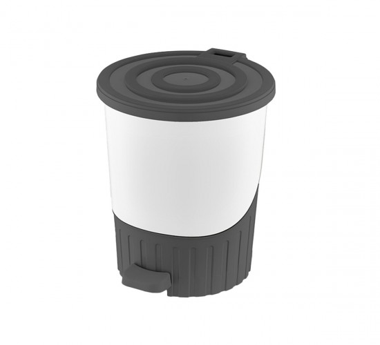 DÜNYA-01071-413 ( ANTRASİT GRİ ) PASTEL - ( LÜX ) ( 26LT ) ( PEDALLI ) ÇÖP KOVASI PLASTİK ( 380X343X398MM )*4=K