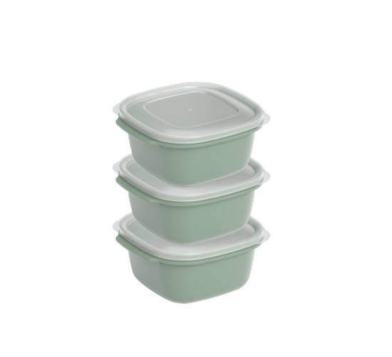 DÜNYA DP-31272-999 ( KARE ) ( 3PCS = 1000ML ) EASY KEEP SAKLAMA KABI ( RENKLİ PLASTİK & ŞEFFAF KAPAK )*12=K