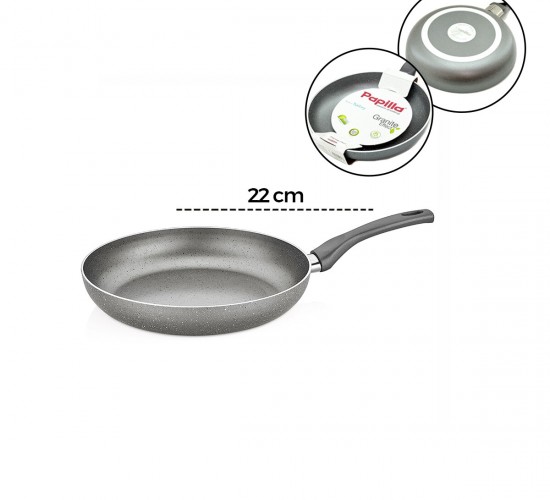 PAPİLLA FRED ( FRYİNG PAN ) ( 22 CM ) ( MAXİ ) ( GRANİT TAVA ) ( GRİ KIRÇILLI ) ( TEK SAPLI ) ( BRKT-712272 )*6=K