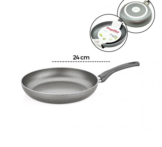 PAPİLLA FRED ( FRYİNG PAN ) ( 24 CM ) ( MAXİ ) ( GRANİT TAVA ) ( GRİ KIRÇILLI ) ( TEK SAPLI ) ( BRKT-705694 )*6=K