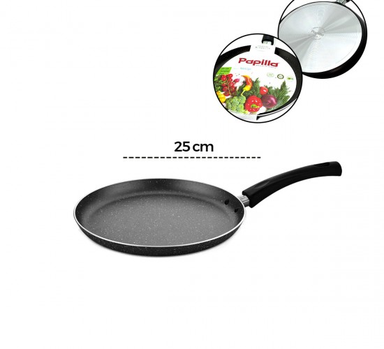 PAPİLLA RAGNAR ( CREPİER PAN ) ( 25CM ) ( KREP TAVA ) ( GRANİT ) ( DIŞ KIRÇIL ) ( TEK SAPLI ) ( BRKT-739361 )*12=K