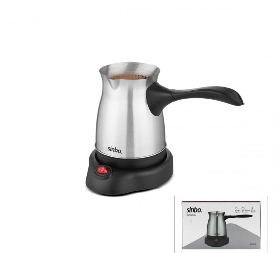 SİNBO SCM-9039 (ÇELİK) ELEKTRİKLİ CEZVE (TÜRK KAHVE MAKİNESİ & 6FİNCAN=500ML) (360° KABLOSUZ KULLANIM) (KATLANIR KULP) ( 600W )*8