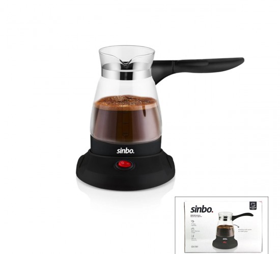 SİNBO SCM-2981 ( CAM ) ELEKTRİKLİ CEZVE (TÜRK KAHVE MAKİNESİ & 5FİNCAN=500ML) (KABLOSUZ KULLANIM& 360°DÖNER) (600W)*8