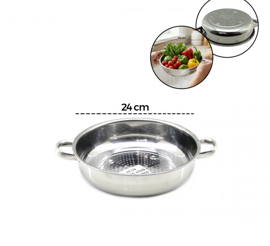 GÜNEŞ ( NO-0 ) ( 24CM ) ( BASIK ) SÜZEK METAL SÜZGEÇ ( KULPLU )*100