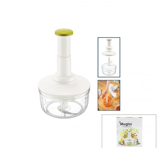 MUGİSS M-14 ( BASMALI & BÜYÜK ) EL RONDOSU DOĞRAYICI ( 3 BIÇAKLI ) ( MİKA KRİSTAL PLS.HAZNE= 1.5LT )*12=K