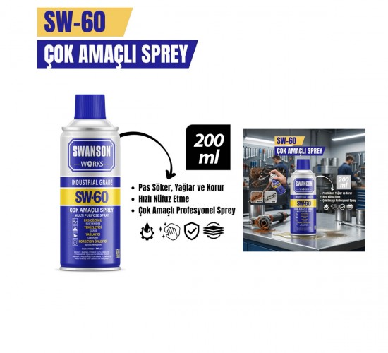 SWANSON WORKS SW-60 ÇOK AMAÇLI YAĞLAYICI SPREY ( 200ML )*36=K