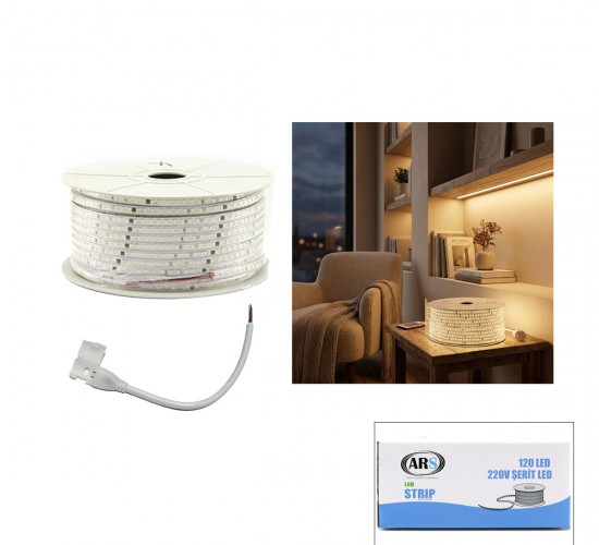 ARS-348983 ( 100MT ) ( 3000K & GÜN IŞIK ) DIŞ MEKAN ŞERİT LED 220V ( 120LED )*1