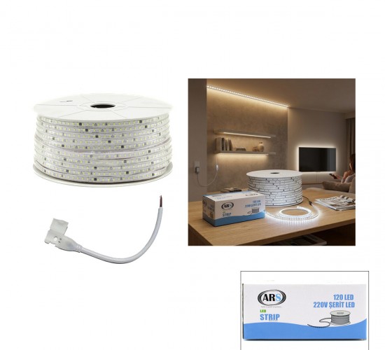 ARS-348985 ( 100MT ) ( 6500K & BEYAZ ) DIŞ MEKAN ŞERİT LED 220V ( 120LED )*1