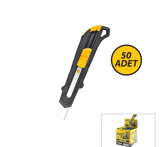 SGS TOOLS SGS-1795 ( 50PCS ) ( SİYAH ) ( PLASTİK GÖVDE ) FALÇATA MAKET BIÇAK*50X8