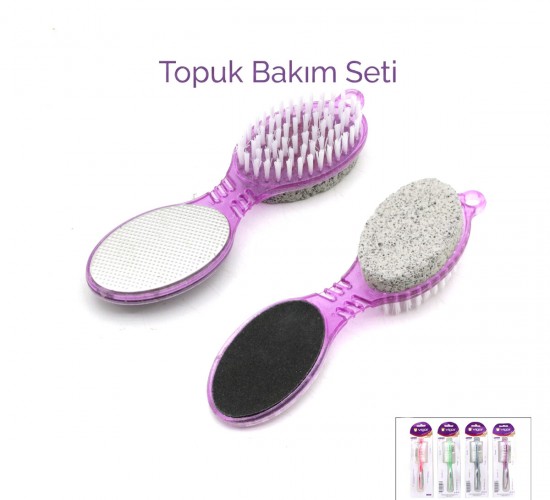 VİGOR K-6103 ( 4IN1 ) AYAK & TOPUK BAKIM SETİ ( FIRÇA & TOPUK TAŞI & METAL TÖRPÜ & ZIMPARA TÖRPÜ )*48X6