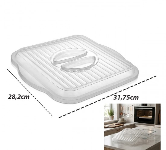 TİMEX TİM-138 ( KARE ) BORCAM KAPAK ( PLASTİK = BEYAZ - ŞEFFAF ) ( 28CM X 31.75CM ) ( SICAK HAVA TAHLİYE DELİKLİ )*36=K