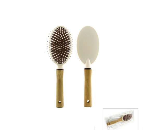 LB COMB VM-145 ( OVAL ) ( AHŞAP SAP & PLS.GÖVDE) ( SAÇ FIRÇASI &TARAK ) (BEYAZ PLS.& RENKLİ TOP UÇ )*24X6