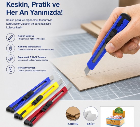TAHA KOD:101 KÜÇÜK PLASTİK FALÇATA MAKET BIÇAK*60X20