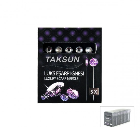 TAKSUN ( 5PCS ) ( SİYAH ) ( LUX ) BAŞÖRTÜ & EŞARP İĞNESİ*12X100