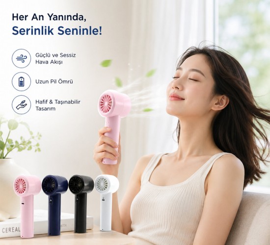 DINAMIC WX-638 DNM-107 MİNİ EL FANI RENKİ ( AYARLANABİLİR HIZ AYARI ) ( DİJİTAL GÖSTERGE ) FAN & VANTİLATÖR 5W*100