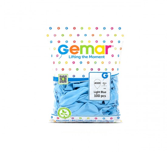 GEMAR GM-90-09 ( İÇ MEKAN & AÇIK MAVİ ) BALON ( 10'' & 26CM & 100PCS )*1X100