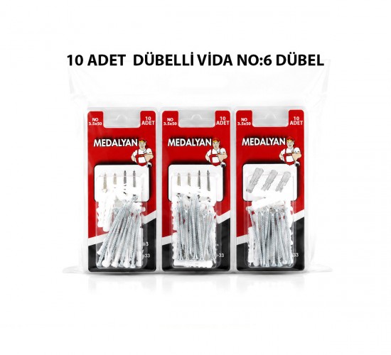 MEDALYAN DL-33 ( 3.5X50 ) ( 10PCS ) DÜBELLİ VİDA*12X12