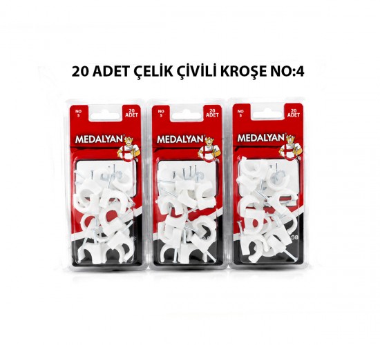 MEDALYAN DL-41 ( NO-5 ) ( 20PCS ) ÇELİK ÇİVİLİ KROŞE*12X9