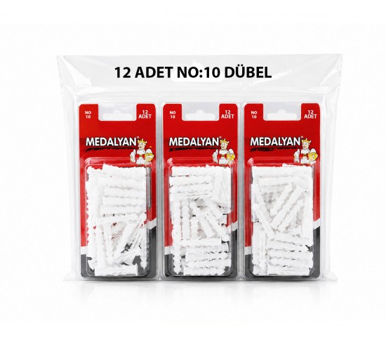 MEDALYAN DL-48 ( NO-10 ) ( 12PCS ) DÜBEL BEYAZ & PLASTİK*12X9