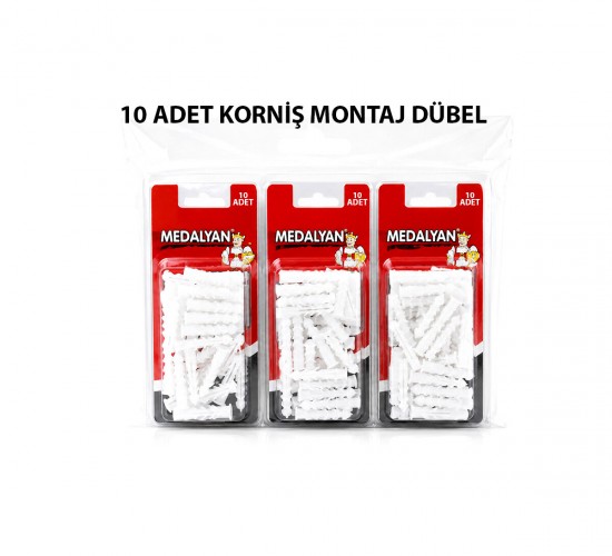 MEDALYAN DL-57 ( 10PCS ) KORNİŞ MONTAJ DÜBELİ ( PLASTİK ÇİVİLİ )*12X9