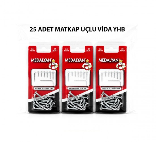 MEDALYAN DL-99 ( 3.9X16 ) ( 25PCS ) MATKAP UÇLU VİDA*12X12