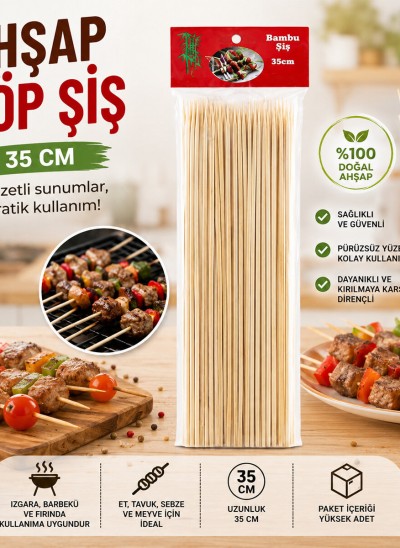 ENFA RA-269 AHŞAP ÇÖP ŞİŞ ( 35CM ) ( 46PCS )*10X20